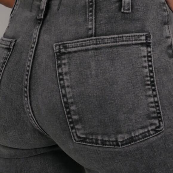 Free People We The Free Level Up Slit Slim Flare Jeans Ridge Grey size 32 - Picture 6 of 16